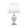Tischleuchte Keramik Stoff E27 48 cm Weiß Chrom HELENA