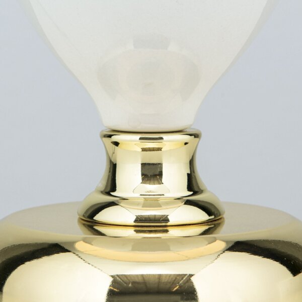 Tischlampe Keramik Stoff E27 48 cm in Weiß Gold HELENA