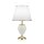 Tischlampe Keramik Stoff E27 48 cm in Weiß Gold HELENA