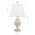 Tischlampe Keramik Stoff E27 48 cm in Weiß Gold HELENA