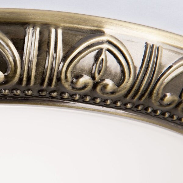 Deckenleuchte Metall Glas Ø 38 cm rund in Bronze Weiß