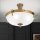 Deckenlampe Metall Glas D: 43 cm rund in Bronze Weiß