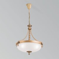 Pendelleuchte Metall Glas E27 42 cm breit 3-flammig