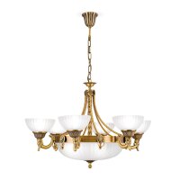 Kronleuchter Metall Glas 75 cm breit H: 94 cm E27