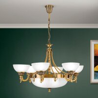 Kronleuchter Metall Glas 75 cm breit H: 94 cm E27