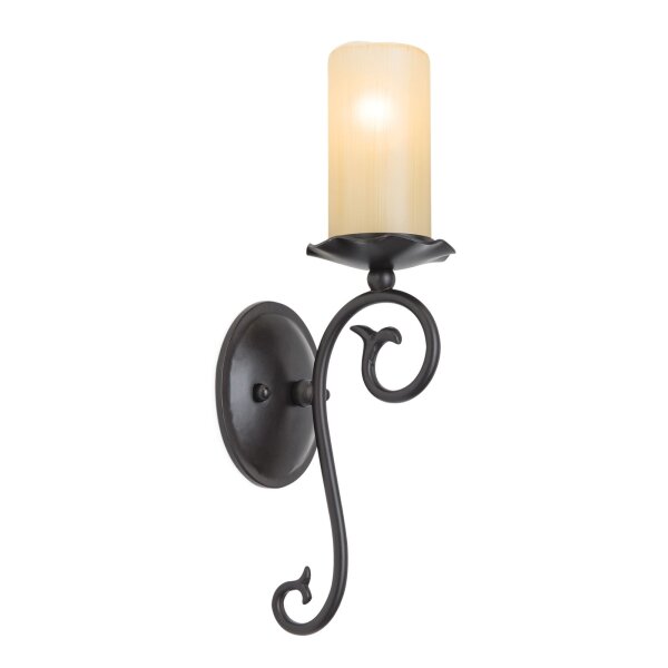 Wandlampe Metall Glas E14 37 cm hoch Antik Weiß MATHIAS