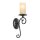 Wandlampe Metall Glas E14 37 cm hoch Antik Weiß MATHIAS