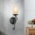 Wandlampe Metall Glas E14 37 cm hoch Antik Weiß MATHIAS