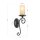 Wandlampe Metall Glas E14 37 cm hoch Antik Weiß MATHIAS