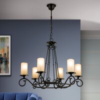 Kronleuchter Glas Metall E14 B: 65 cm H: 178 cm