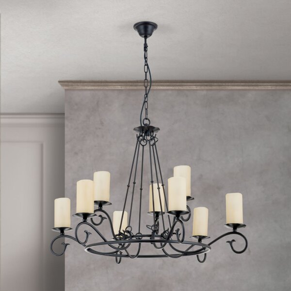 Kronleuchter Glas Metall E14 79 cm breit H: 182 cm