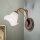 Wandlampe Metall Glas H: 21 cm Shabby Antik Weiß E14