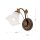 Wandlampe Metall Glas H: 21 cm Shabby Antik Weiß E14