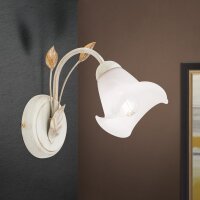 Wandlampe Glas Metall E14 21 cm hoch Landhaus Stil