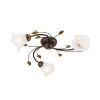 Deckenlampe Metall Glas B: 60 cm Shabby Antik Weiß E14