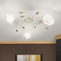 Deckenlampe Metall Glas E14 60 cm breit 3-flammig OSKAR