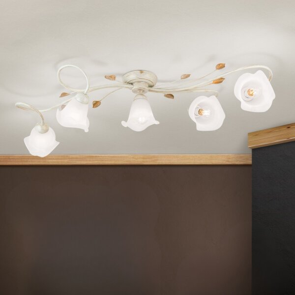 Deckenlampe Metall Glas E14 Landhausstil OSKAR