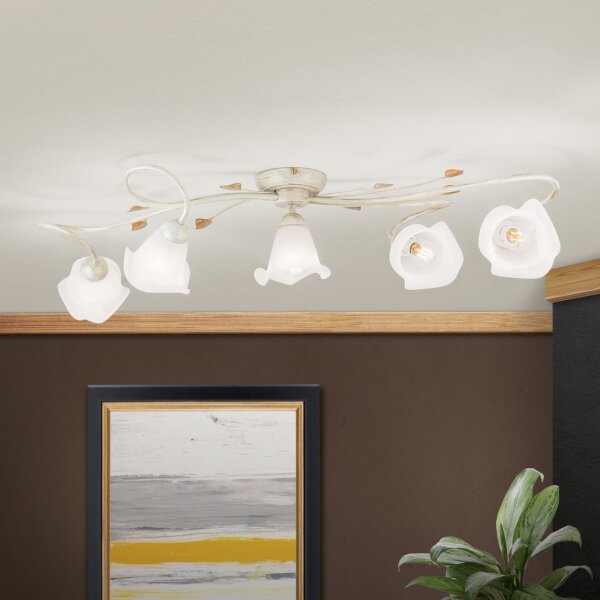 Deckenlampe Metall Glas E14 Landhausstil OSKAR