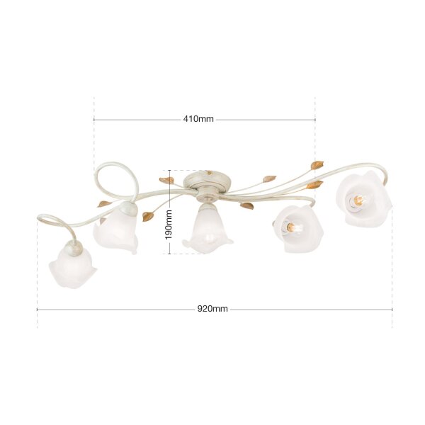 Deckenlampe Metall Glas E14 Landhausstil OSKAR