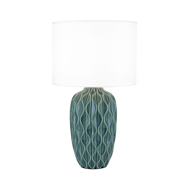 Nachttischlampe Keramik Stoff E27 49,5 cm hoch Modern