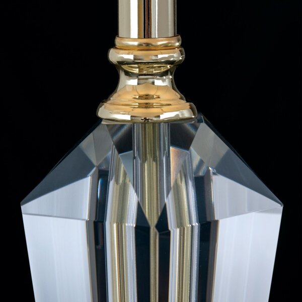 Tischlampe Metall Stoff 57 cm in Klar Creme Gold E27