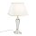 Tischlampe Metall Stoff 57 cm in Klar Creme Gold E27