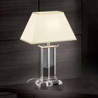 Tischleuchte Metall Stoff E27 55 cm in Klar Creme Gold