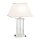 Tischleuchte Metall Stoff E27 55 cm in Klar Creme Gold