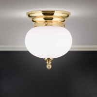 Deckenlampe Messing massiv Glas rund D: 18 cm E27