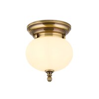 Deckenleuchte Messing Glas Ø 18 cm rund E27...