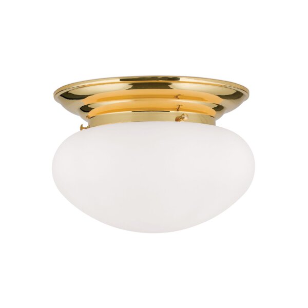 Deckenleuchte Messing Glas E27 D: 33 cm rund 2-flammig
