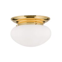 Deckenleuchte Messing Glas E27 D: 33 cm rund 2-flammig