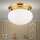Deckenleuchte Messing Glas E27 D: 33 cm rund 2-flammig