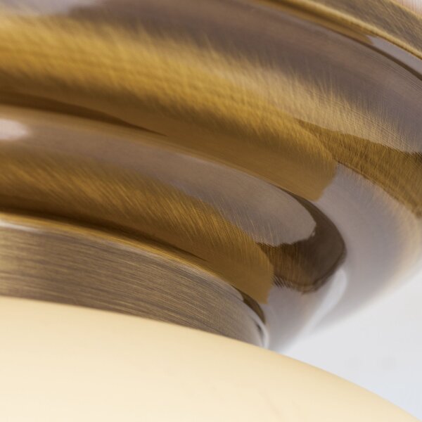 Deckenlampe Echt-Messing Glas E27 D: 33 cm 2-flammig