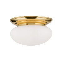 Deckenleuchte rund Ø 40 cm 2x E27 Messing Glas