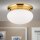 Deckenleuchte rund Ø 40 cm 2x E27 Messing Glas