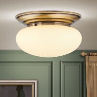 Deckenlampe Messing Glas E27 rund Ø 40 cm 2-flammig