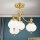 Deckenlampe Messing Glas E27 B: 55 cm 4-flammig VIKTOR