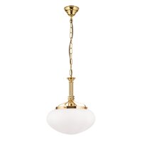 Hängelampe Messing Glas D: 33 cm rund H: 115 cm