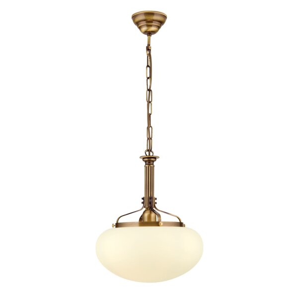 Hängelampe Echt-Messing Glas D: 33 cm rund E27 VIKTOR