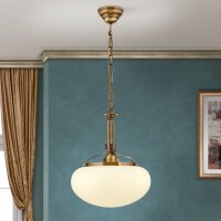 Hängelampe Echt-Messing Glas D: 33 cm rund E27 VIKTOR