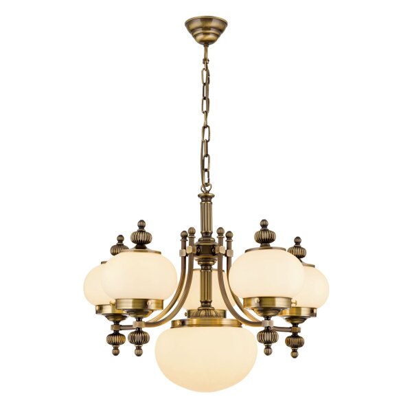 Kronleuchter Glas Messing E27 B: 65 cm H: 125 cm
