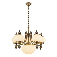 Kronleuchter Glas Messing E27 B: 65 cm H: 125 cm