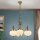 Pendelleuchte Glas Messing E27 B: 55 cm H: 122 cm