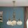 Pendelleuchte Glas Messing E27 B: 55 cm H: 122 cm