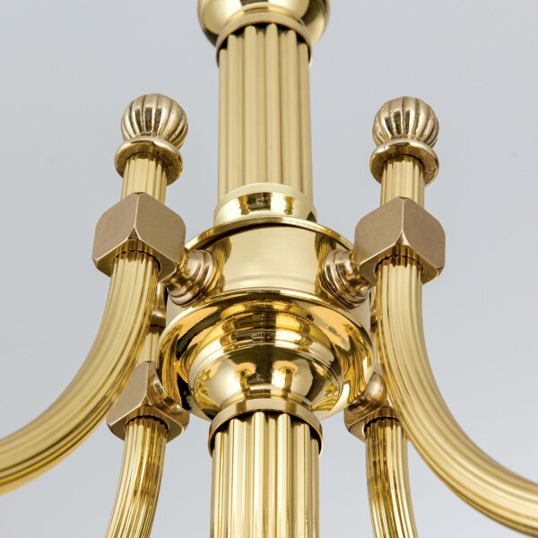 Pendelleuchte Glas Echt-Messing E27 58 cm breit