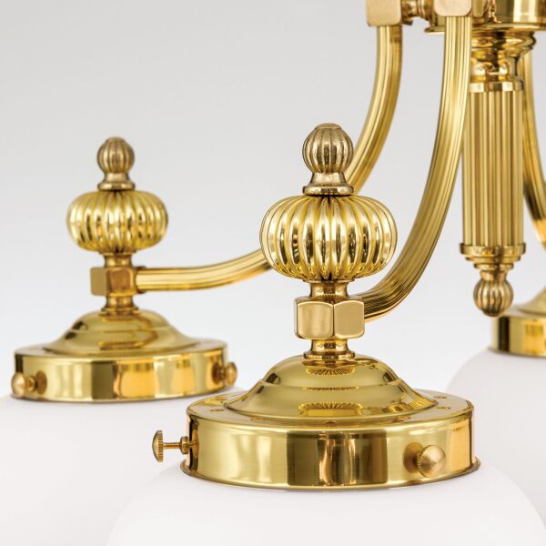 Pendelleuchte Glas Echt-Messing E27 58 cm breit