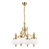 Pendelleuchte Glas Echt-Messing E27 58 cm breit