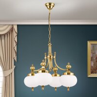 Pendelleuchte Glas Echt-Messing E27 58 cm breit