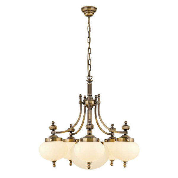 Pendelleuchte Messing Glas E27 B: 65 cm H: 133 cm